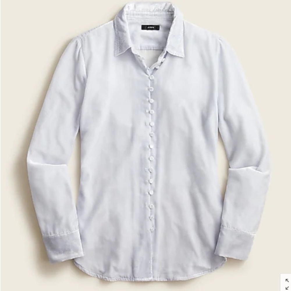 J. Crew Women’s Covered-button shirt in velvet Size 4